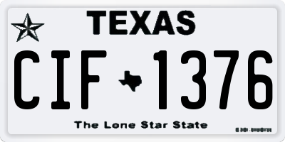 TX license plate CIF1376