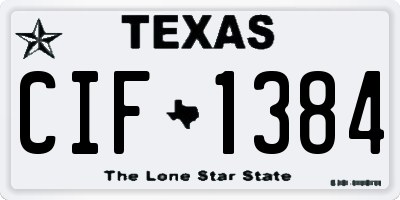TX license plate CIF1384
