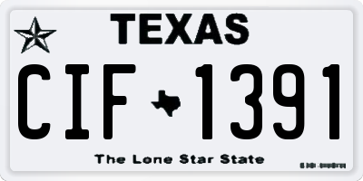 TX license plate CIF1391