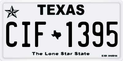 TX license plate CIF1395