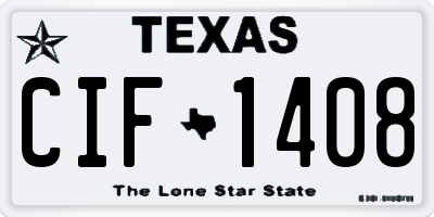 TX license plate CIF1408