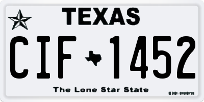 TX license plate CIF1452