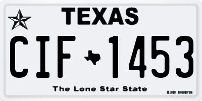 TX license plate CIF1453