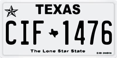 TX license plate CIF1476