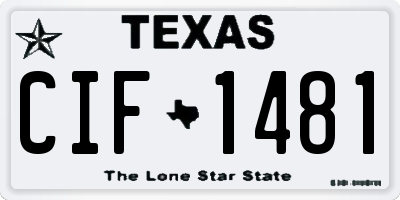 TX license plate CIF1481