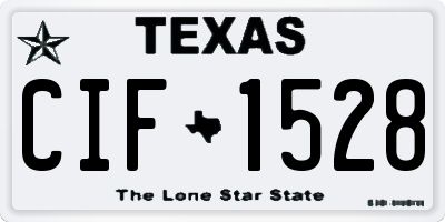TX license plate CIF1528