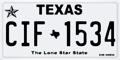 TX license plate CIF1534