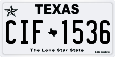 TX license plate CIF1536