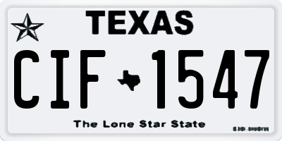 TX license plate CIF1547