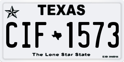 TX license plate CIF1573