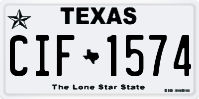 TX license plate CIF1574