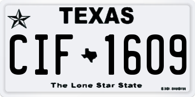 TX license plate CIF1609