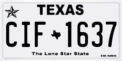 TX license plate CIF1637