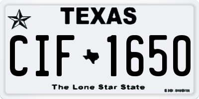 TX license plate CIF1650