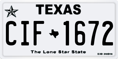 TX license plate CIF1672