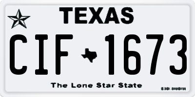 TX license plate CIF1673