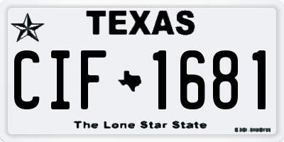 TX license plate CIF1681