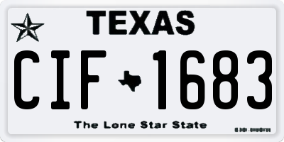 TX license plate CIF1683