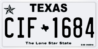 TX license plate CIF1684