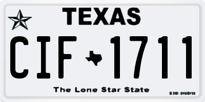 TX license plate CIF1711