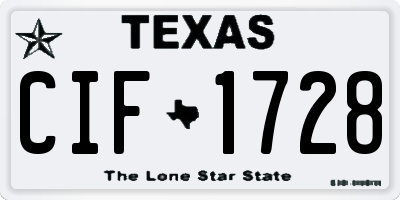 TX license plate CIF1728