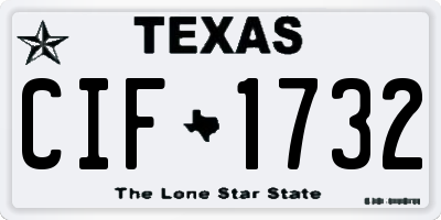 TX license plate CIF1732