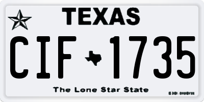 TX license plate CIF1735