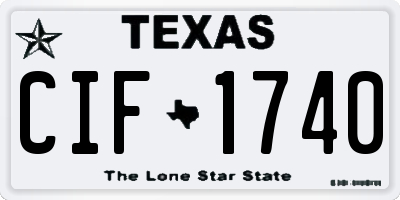 TX license plate CIF1740