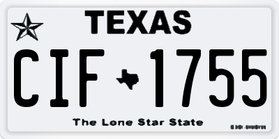 TX license plate CIF1755