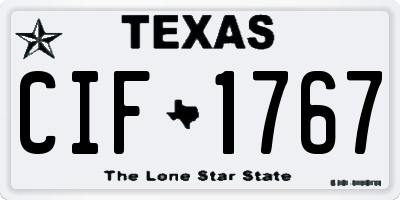 TX license plate CIF1767