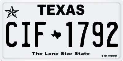 TX license plate CIF1792