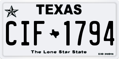 TX license plate CIF1794