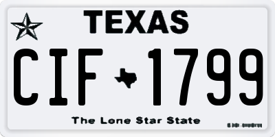 TX license plate CIF1799