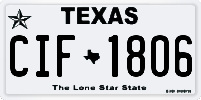 TX license plate CIF1806