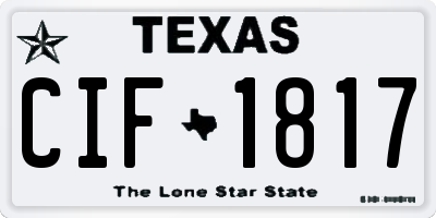 TX license plate CIF1817