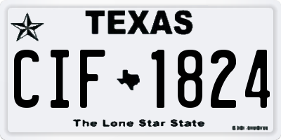 TX license plate CIF1824