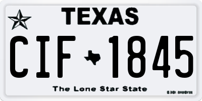 TX license plate CIF1845