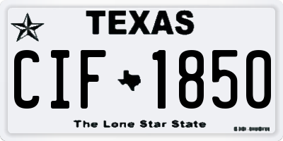 TX license plate CIF1850