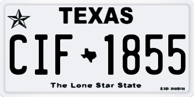 TX license plate CIF1855