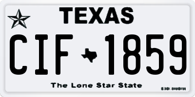 TX license plate CIF1859