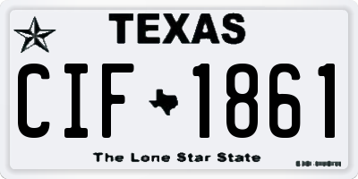 TX license plate CIF1861