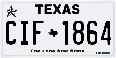 TX license plate CIF1864