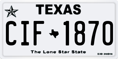 TX license plate CIF1870