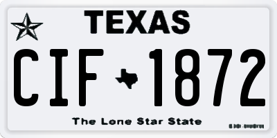 TX license plate CIF1872