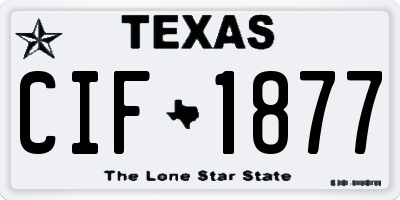 TX license plate CIF1877