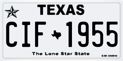 TX license plate CIF1955