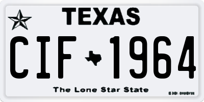 TX license plate CIF1964