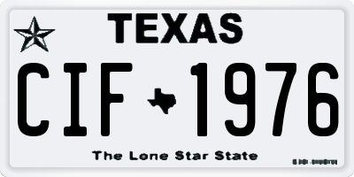 TX license plate CIF1976