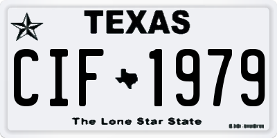TX license plate CIF1979