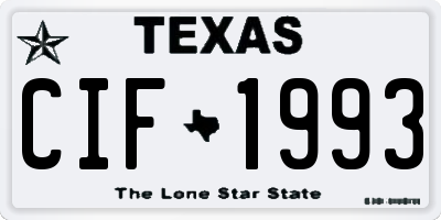 TX license plate CIF1993